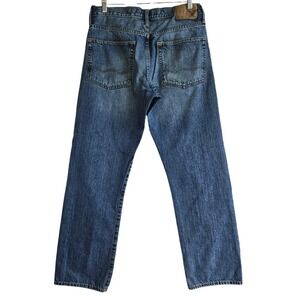 American Eagle Men's 31x32 Relaxed Straight Distressed Blue Denim Jeans